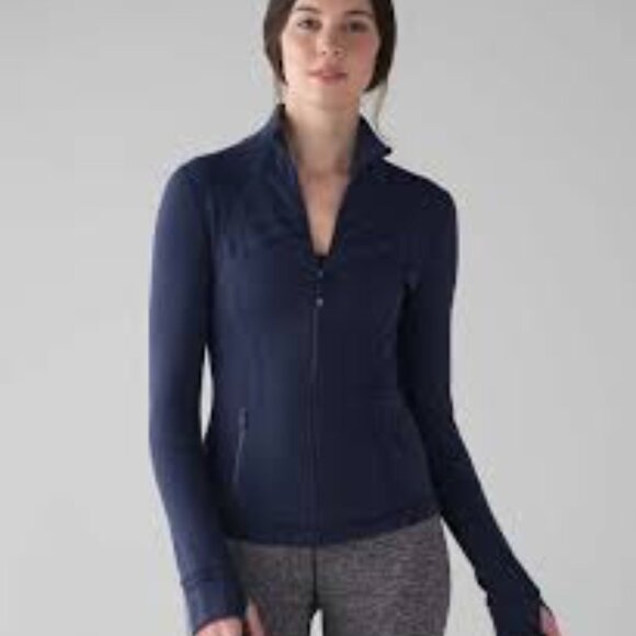 Lululemon Athletica navy
Luon Define
Size 12
Zipup jacket
Thumb holes 
Pockets - Picture 14 of 14